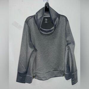 Addison Bay XL Gray Cowl Neck Pullover Sweater Zipper Accents Size XLarge